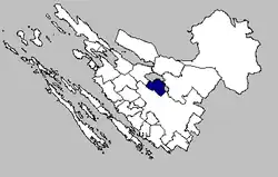 Location of Novigrad in Zadar County