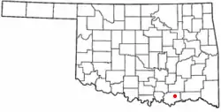 Location of Bokchito, Oklahoma