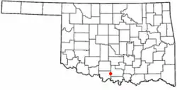 Location of Cornish, Oklahoma