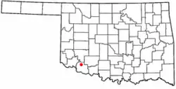Location of Manitou, Oklahoma