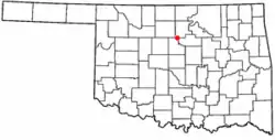 Location of Orlando, Oklahoma