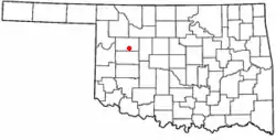 Location of Putnam, Oklahoma