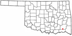 Location of Rattan, Oklahoma