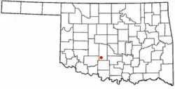 Location of Rush Springs, Oklahoma