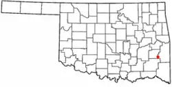 Location of Talihina, Oklahoma