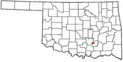Location of Tupelo, Oklahoma