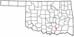 Location of Wapanucka, Oklahoma