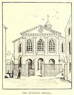 The Octagon Chapel, Temple Court (1763, demolished 1820)