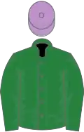 Pea green, mauve cap