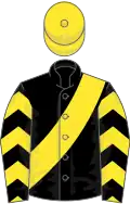 Black, Yellow sash, chevrons on sleeves, Yellow cap