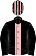 Black, pink stripe, striped cap