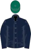 Dark blue, dark green cap