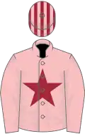 Pink, maroon star, striped cap