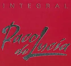 Red cover with the words 'Integral' and 'Paco de Lucía' printed in silver