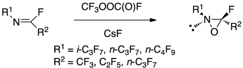 Synthesis of perfluorinated oxaziridines