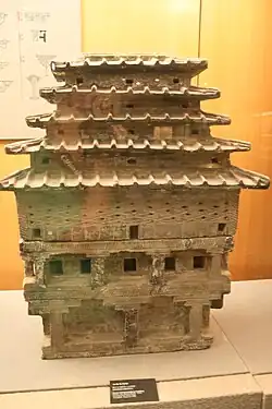 A pottery tower from the Han dynasty (202 BC – AD 220)
