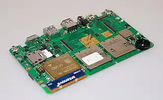 Pyra prototype mainboard backside without CPU mezzanine board