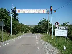 Entrance sign to the commune