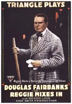 Vintage movie poster showing Douglas Fairbanks and Bessie Love