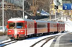 A Chur S-Bahn composition at Thusis, 2007.