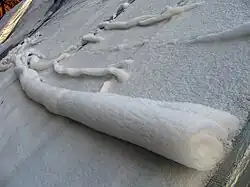 Snow roller in the Giant Mountains, in the Czech Republic near Poland