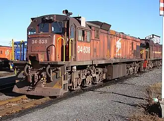 No. 34-538 in Spoornet orange livery at Bellville, 26 April 2009