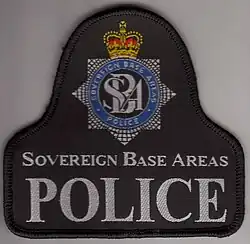 SBA Police patch with badge