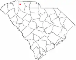 Location of Inman, South Carolina