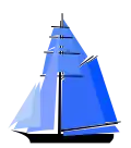 Sloop sail with multiple foresails and topsail