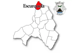 Location of the civil parish of Escurquela in Sernancelhe municipality