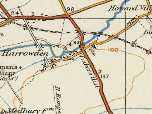 A map from 1915 of an area where Shortstown now stands.[5]