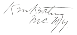 Signature of Kenneth Keating