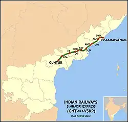 Simhadri Express Route map