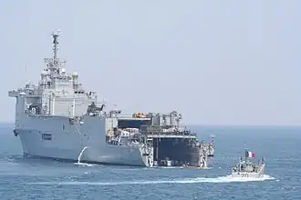 The open well deck of the French ship&nbsp;Siroco