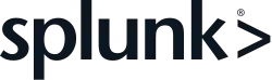Splunk's logo consists of the company's name in a sans-serif font, followed by a "greater than" symbol.