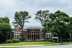 picture of a building on the other side of a street.