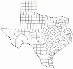 Location of Darrouzett, Texas
