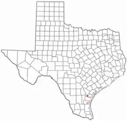 Location of Edroy, Texas