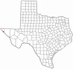 Location of Fabens, Texas