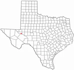 Location of Grandfalls, Texas