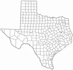 Location of Grapeland, Texas
