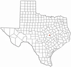 Location of Holland, Texas