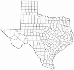 Location of Jourdanton, Texas