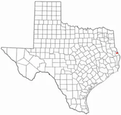 Location of Milam, Texas