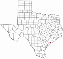 Location of Palacios, Texas