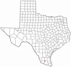 Location of San Isidro, Texas