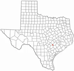Location of Waelder, Texas