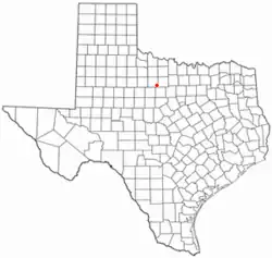 Location of Woodson, Texas