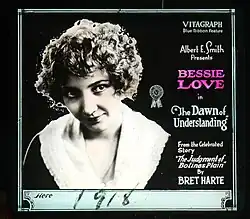 A vintage lantern slide promotional image for the 1918 film