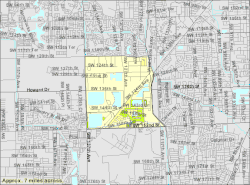 U.S. Census Bureau map showing CDP boundaries